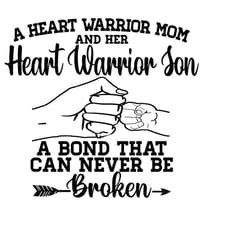 heart warrior mom and her heart warrior son svg