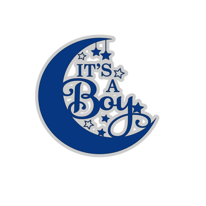 It's A Boy Moon Theme 3-D Layered Cake Topper SVG, Baby Shower Diaper Cake Topper SVG, Boys Nursery Moon and Stars Decor, Gender Reveal Cake.jpg