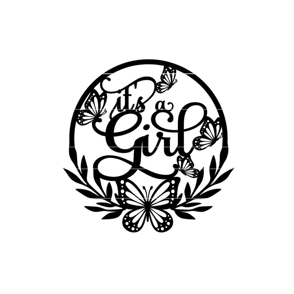 Its A Girl Cake Topper SVG, Butterfly Gender Reveal, Butterfly Baby Shower Theme SVG, and DXF.jpg
