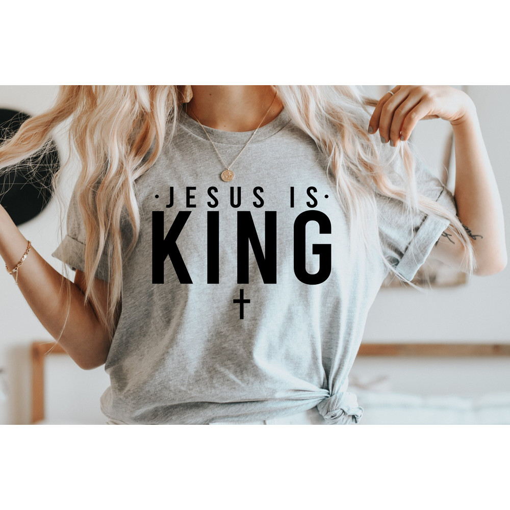 Jesus Is King SVG, Religious Scripture Bible Verse SVG, Christian Sublimation PNG, Youth Group Missionaries T-shirt design, College Style.jpg