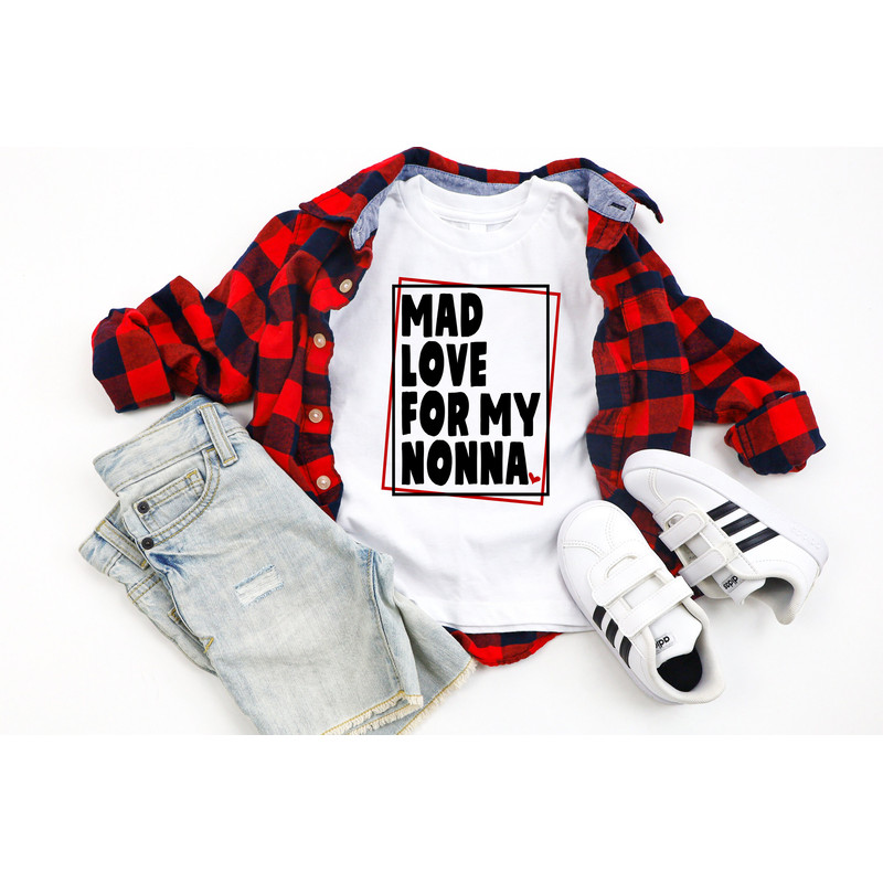 Mothers Day Tshirt SVG for Kids, Mad Love For My Nonna, Grandma's Birthday Gift, Baby Boy Gift SVG PNG Jpeg Pdf, Sublimation print cut file.jpg