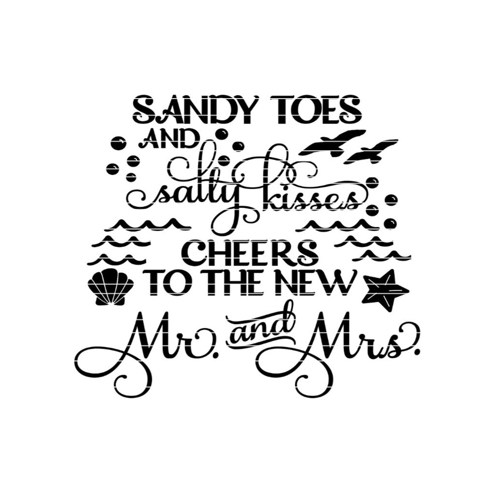 Sandy Toes and Salty Kisses SVG, Cheers to Mr. and Mrs., Beach Wedding SVG, koozie favor for wedding, nautical wedding, diy wedding file.jpg