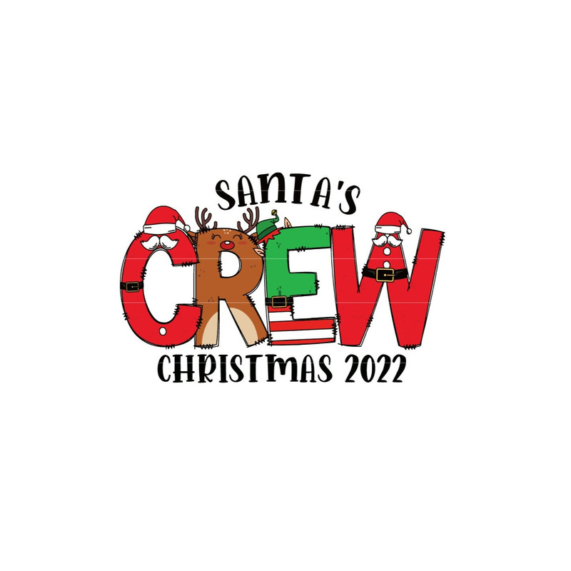 Santa's Crew PNG, Breakfast with Santa print and cut shirt file, Christmas sublimation design, Christmas Pajama Shirt design PNG.jpg