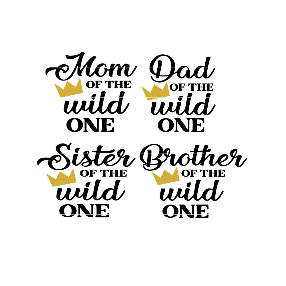 Wild One First Birthday Theme Family Matching Shirt SVG Bundle, Jungle Safari One Birthday SVG, Where the Wild Things Are Printable PNG.jpg