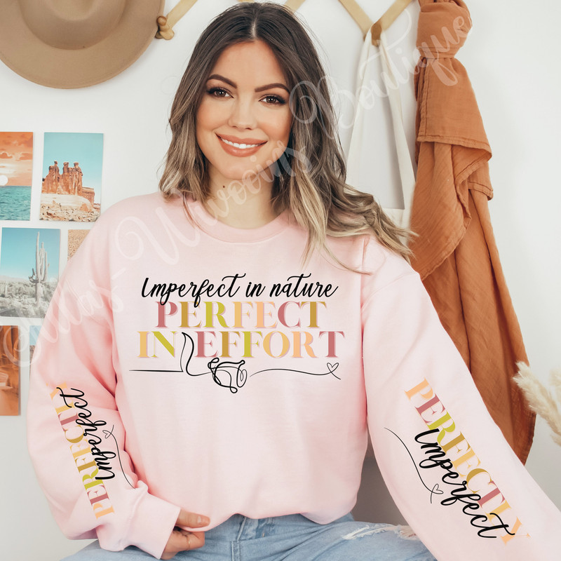 Perfectly Imperfect Sleeve PNG Design, Motivational Sleeve shirt, Empowering Sweater Design, Self Worth, Believe in Yourself, Girl Power 1.jpg