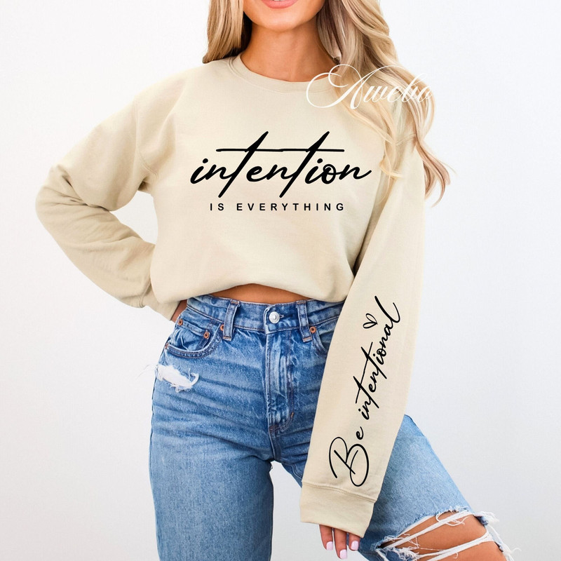 Intention is everything SVG PNG, Boho Self Love Svg, Motivational Sleeve Shirt Design Svg, Boho Quote Love Yourself Svg, Png File.jpg