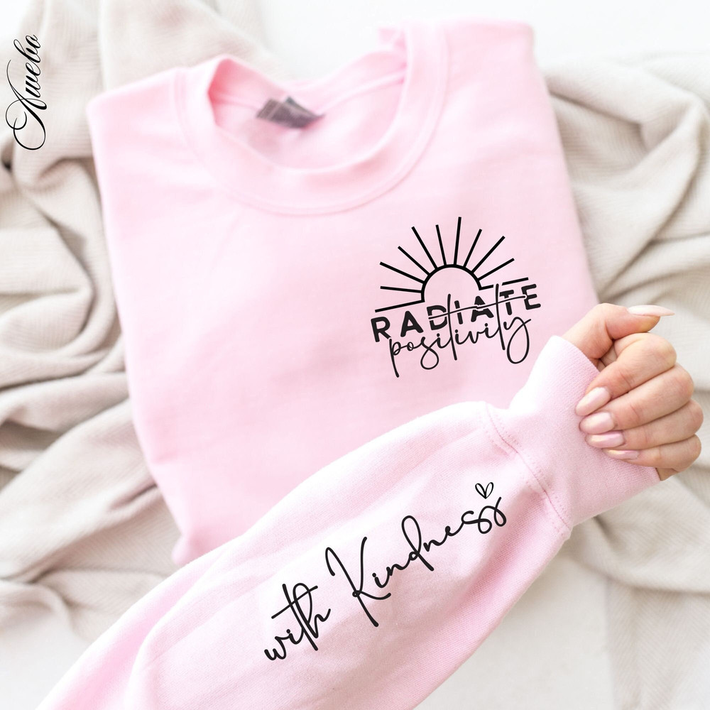 Radiate Positivity with Kindness SVG PNG, Boho Inspirational Sleeve Shirt Svg, Love Yourself Svg, You Matter Always Svg, Positive Quotes Svg.jpg