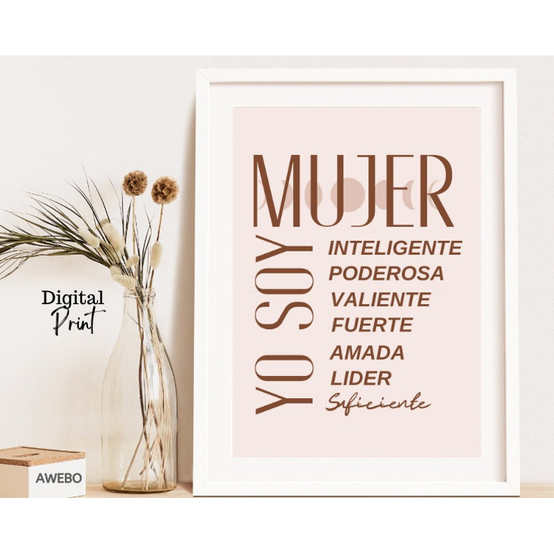 Yo soy Mujer Poderosa, Latina Art, Boho Room D‚cor, Latinx Art, Mexican Gift, Mexican Wall Art, Mexico Art Print, Empowered Women, Latina.jpg