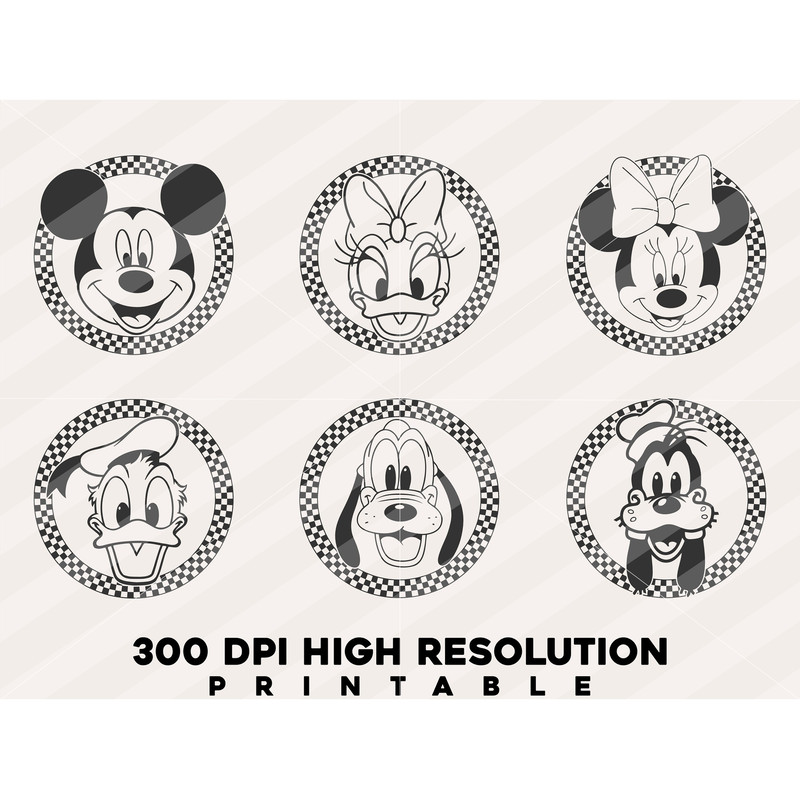 Bundle Checkered Mickeyy And Friends SVG - PNG - PDF.jpg