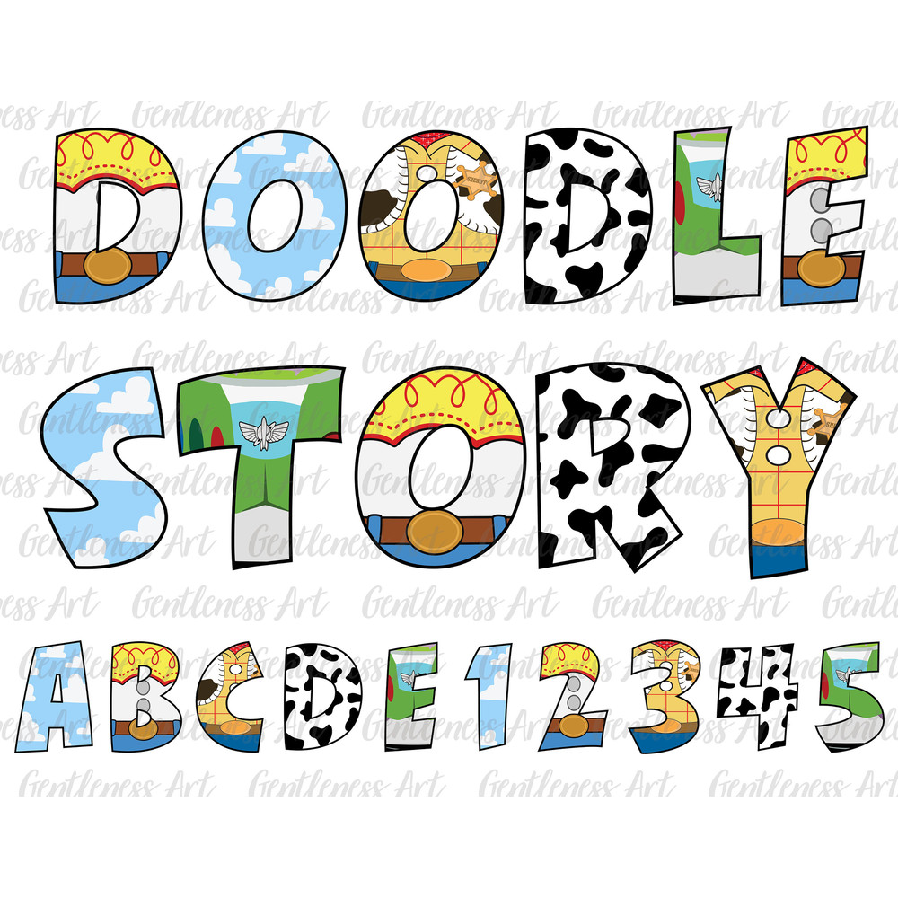 Alphabet Bundle Svg, Numbers Svg, Toy Letters, Doodle Letters Alphabet Font, Download Digital File.jpg