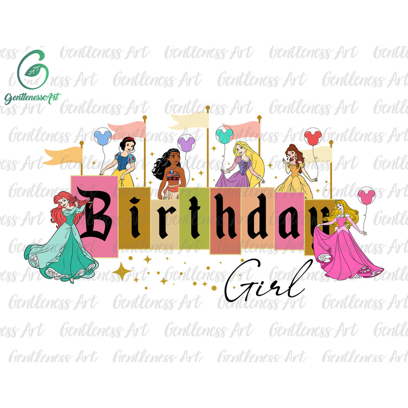 Birthday Girl Png, Happy Birthday Princesses Png, Family Vacation Png, Vacay Mode, Magical Kingdom Png.jpg