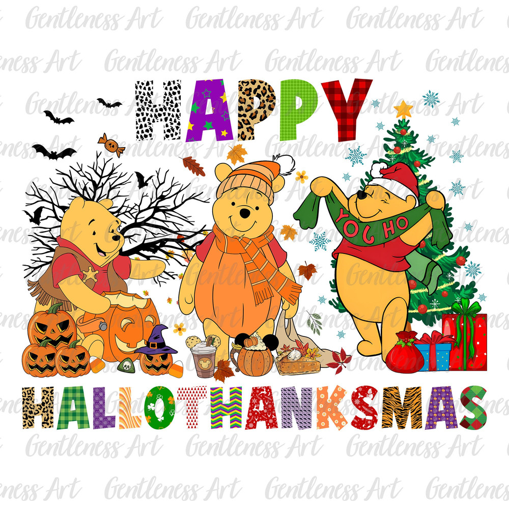 Happy Hallothanksmas Png, Halloween Png, Christmas Png, Thanksgiving Png, Sublimation Design Downloads, Christmas Mouse png.jpg