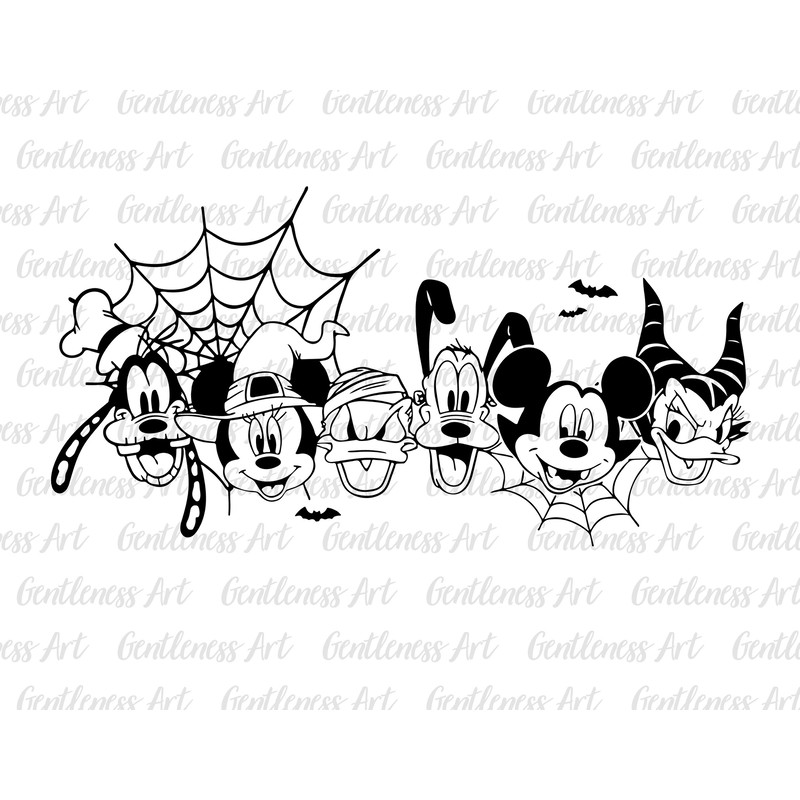 Mouse And Friends Halloween, Halloween Costume Svg, Spooky Vibes Svg, Trick Or Treat Svg.jpg