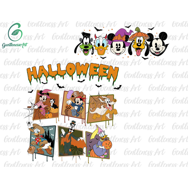Two-side Halloween Mouse And Friends Png, Spooky Vibes Png, Trick Or Treat Png, Halloween Party Png, Png Files For Sublimation.jpg