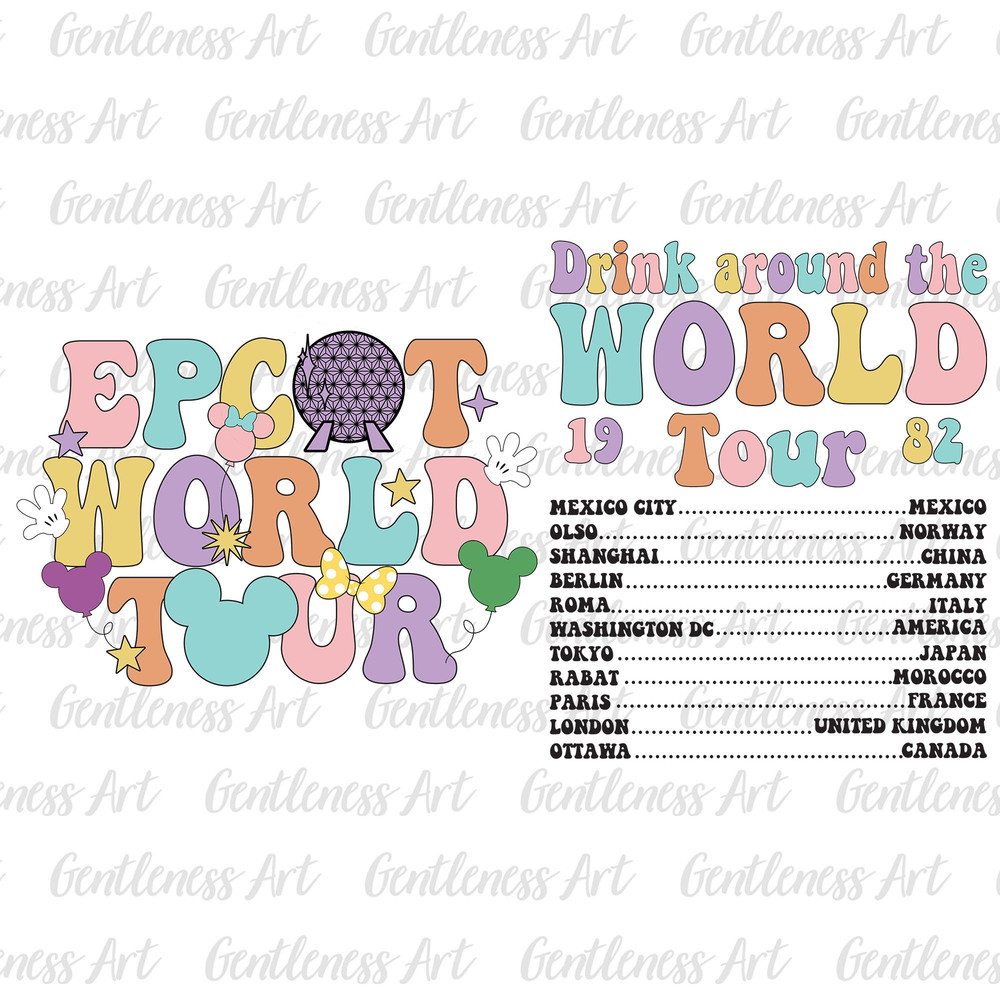 Two-side World Tour Png, Drink Around The World Tour Png, Family Vacation, Family Trip 2024 Png, Vacay Mode Png, Magical Kingdom.jpg