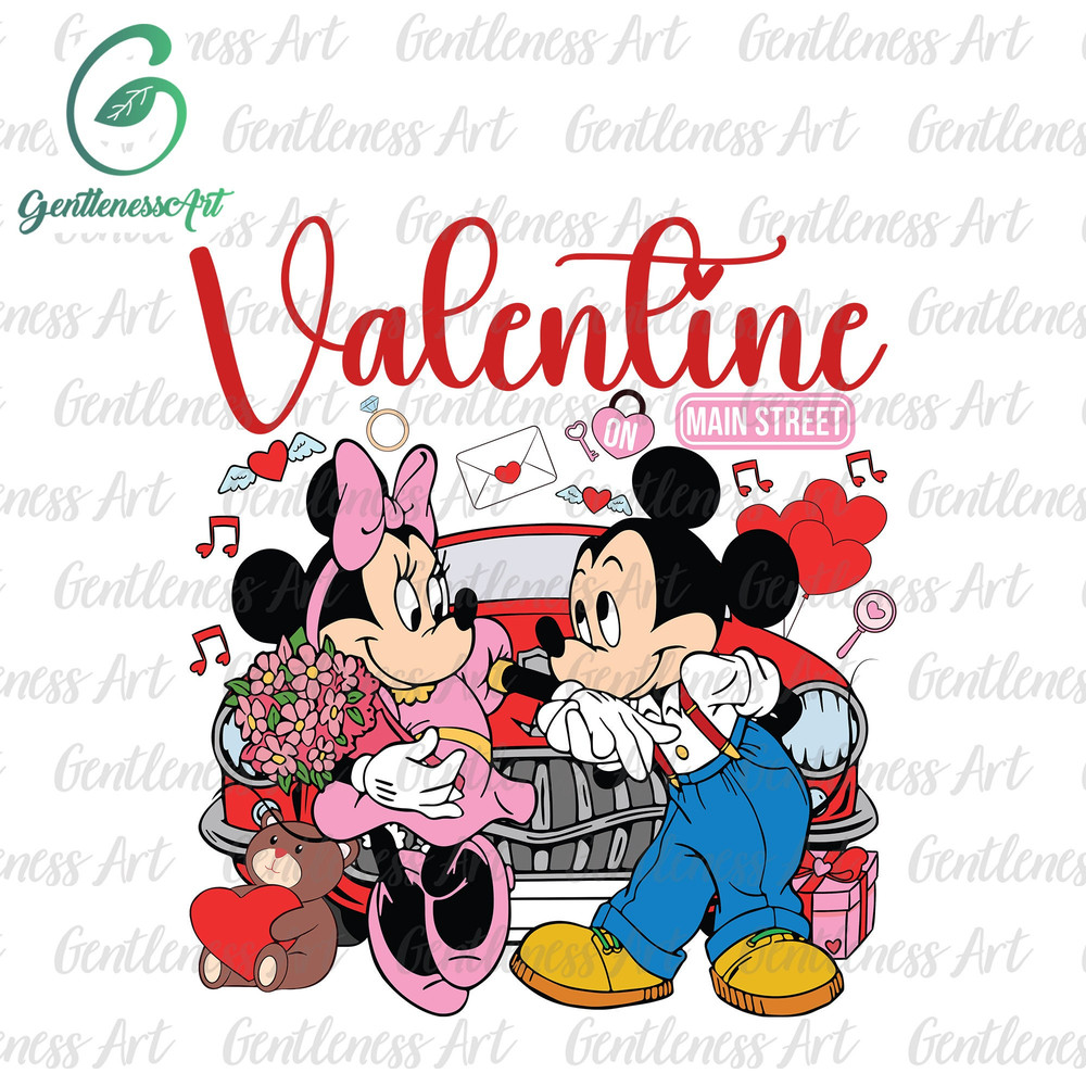 Valentine On Main Street Png, Mouse Valentines Png, Heart Png, Magical Heart Valentines, Cupid Lover Png, Love XOXO Couple, Retro Valentines.jpg
