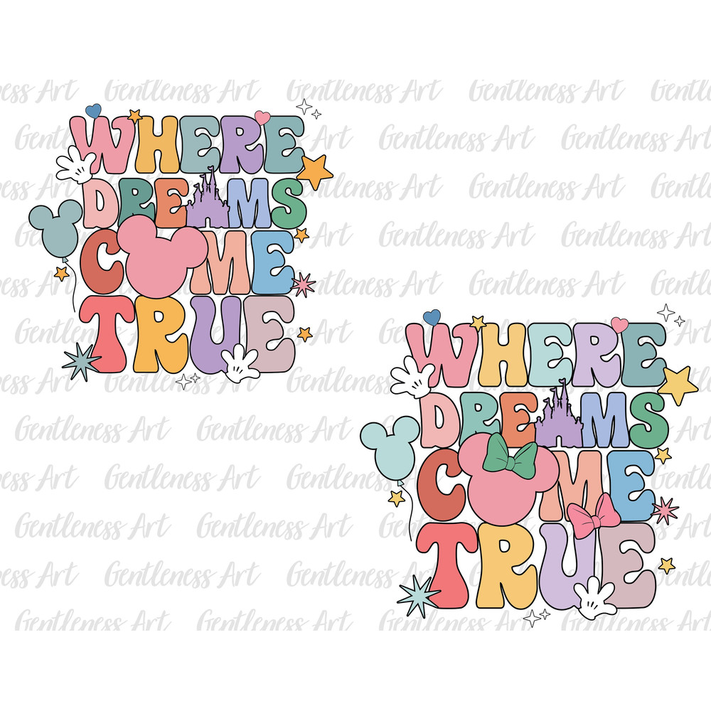 Where The Dream Come True Bundle Svg, Family Trip Svg, Vacay Mode Svg, Magical Kingdom Svg, Svg, Png Files For Cricut Sublimation.jpg