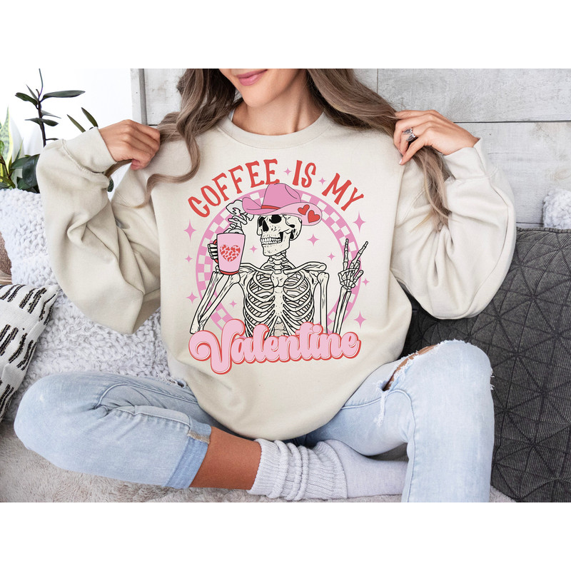 Coffee Is My Valentine PNG Valentine's png  Sublimation Design, Valentine png  Skeleton Skull png  Valentines Day png trendy vday tshirt.jpg