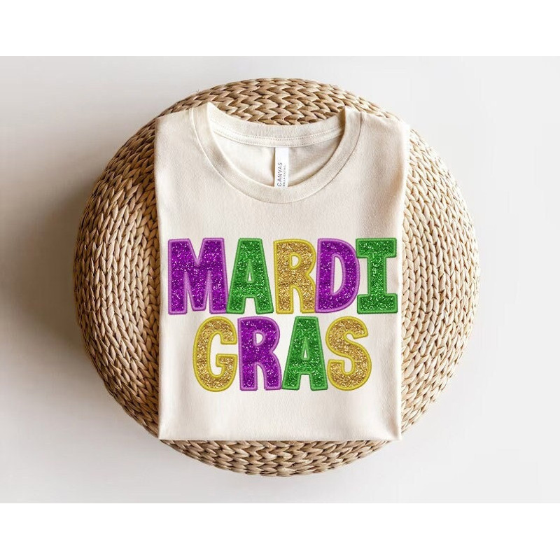 Mardi Gras Faux Sequin Embroidered PNG- Mardi Gras Shirt, Mardi Gras Digital, Trendy Faux Embroidery, Stitch, Matching, Glitter 1.jpg