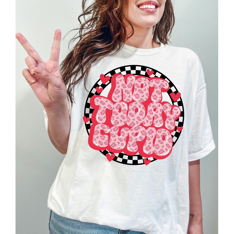 Valentines Day Png, Not Today Cupid Png, Retro Valentines Png, Checkered Valentine Sublimation, Leopard Valentines Png.jpg