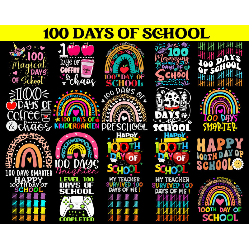100 Days of School Svg Bundle, Happy 100 Days of School Svg, Back to School Svg, Teacher School Svg, 100 Days of School Shirt, School 100th.jpg