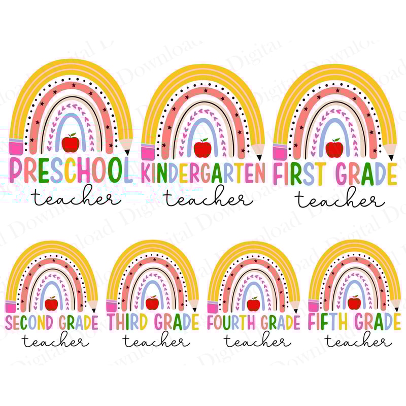 Teacher Rainbow Svg Bundle, Teacher Love Inspire, Hello Back to School Svg, Teacher Svg, Teacher Day Svg, Teacher Appreciation.jpg