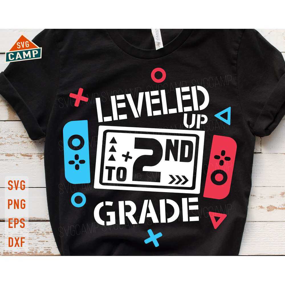 Leveled Up To 2nd Grade svg, Second Grade svg, 2nd Grade svg, Back To School svg, First day of school svg, Hello 2nd Grade, Boy School shirt.jpg