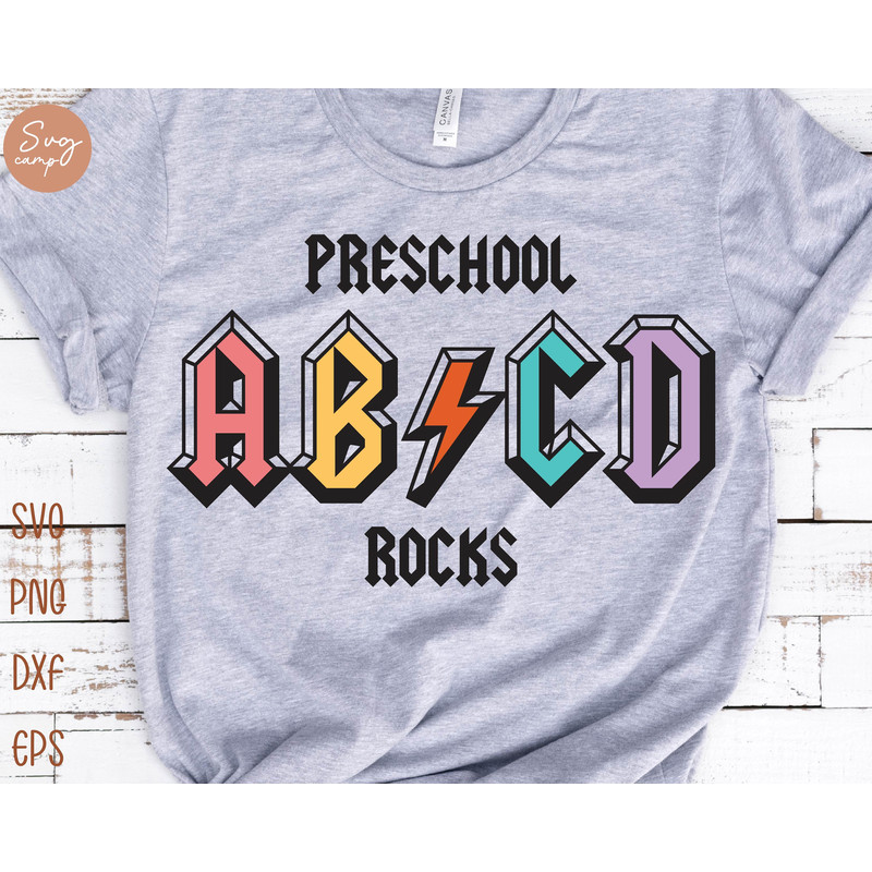 Preschool Rocks Svg, First day of School Svg, Preschool Svg, Back To School Svg, Rock and Roll Kids Svg, Teacher Shirt Svg File.jpg