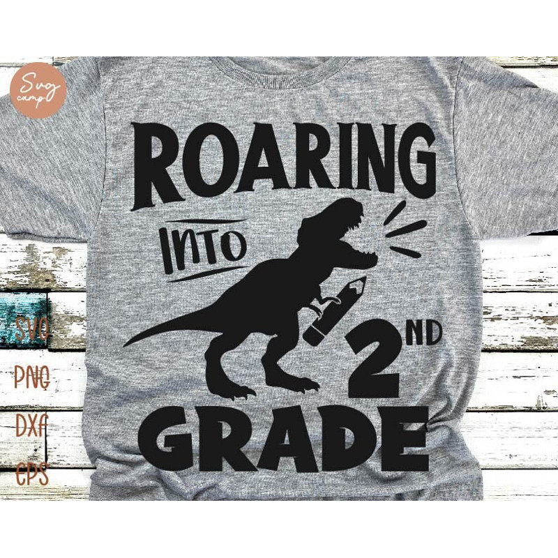 Roaring into 2nd Grade Svg, First day of School Svg, Back to School Boys, Second Grade Svg, Back to School Svg, Kids School Shirt Svg File.jpg