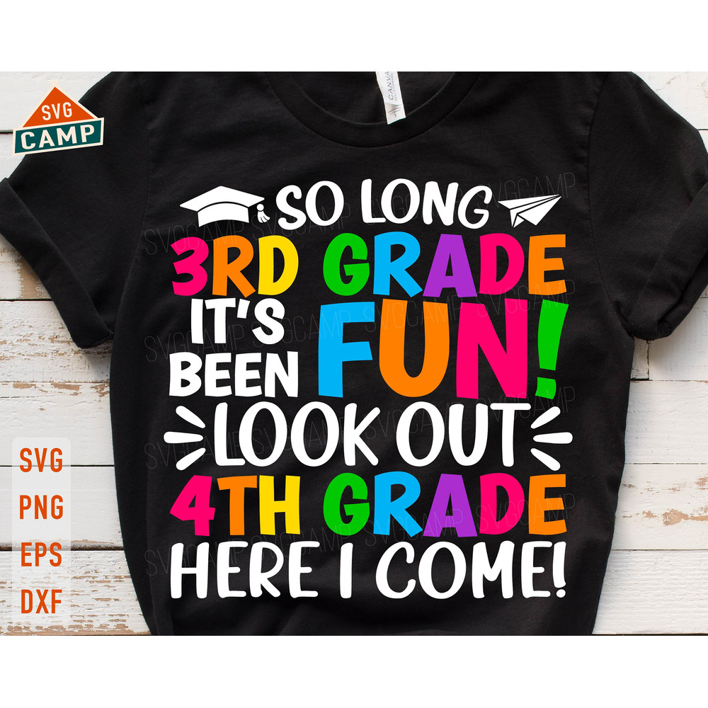 So Long 3rd Grade svg, Third Grade Graduation svg, Last Day of School svg, 3rd Grade svg, End of school svg, 3rd Grade Graduate shirt svg.jpg