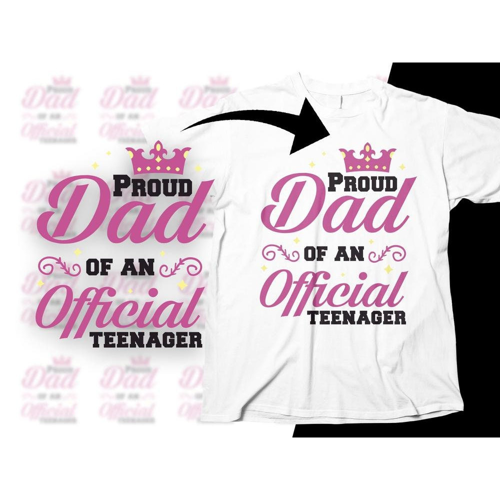 13th Birthday Dad Svg, Proud Dad of an Official Teenager Svg, Funny Teenager Gifts, Thirteen Birthday Svg Cut File Cricut Sublimation.jpg