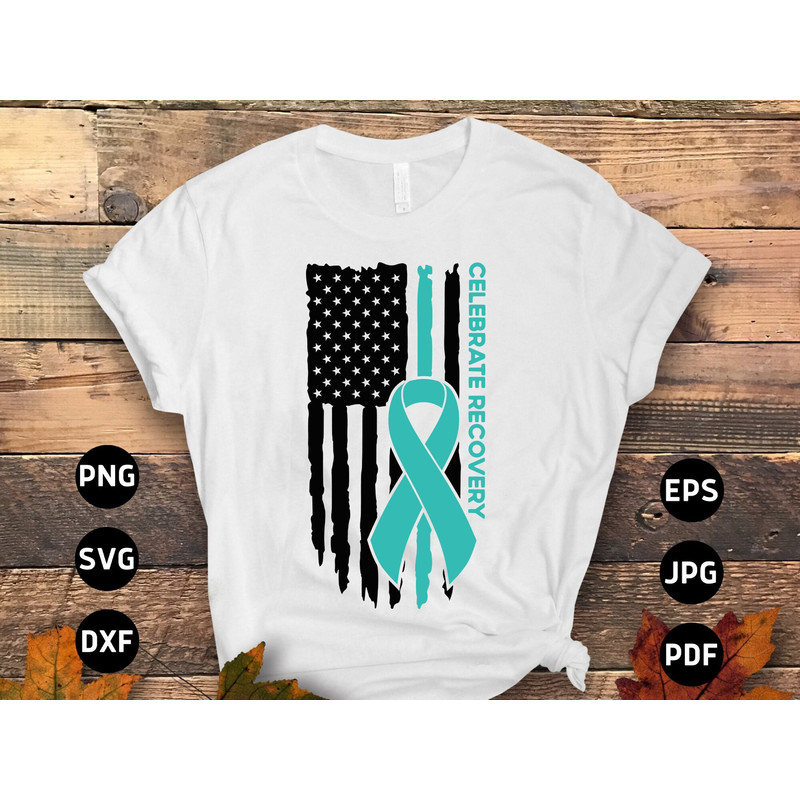Addiction Recovery Awareness Svg Png, Celebrate Recovery Svg, Teal Ribbon Drug Addiction Svg Cricut Sublimation Designs.jpg