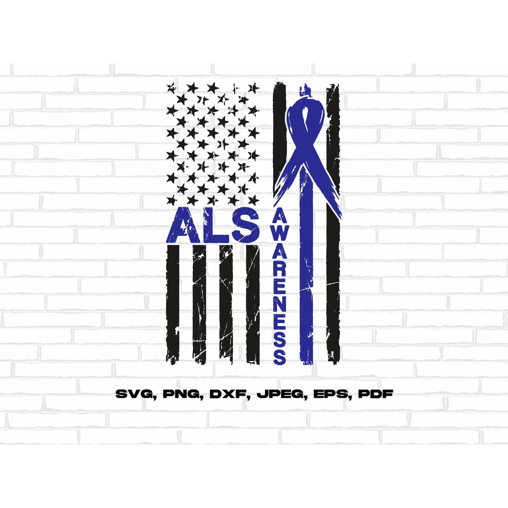 ALS Awareness Svg Png, ALS Awareness Flag Svg, Blue Ribbon Svg Cricut Ready to Press Sublimation Design.jpg