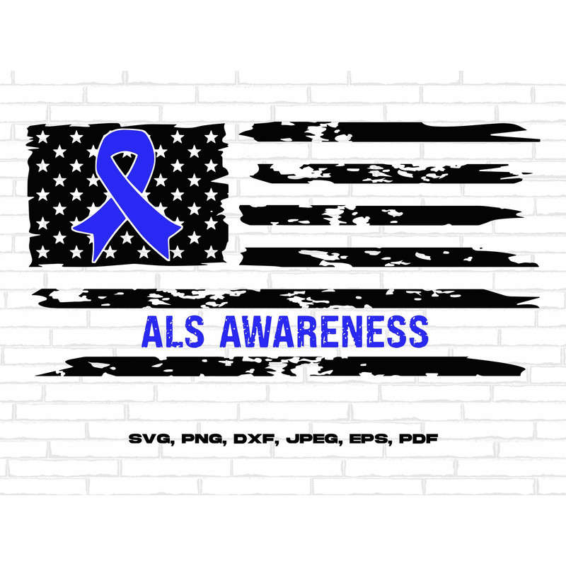 ALS Awareness Svg Png, Als Awareness USA Flag Svg, Blue Ribbon Svg Cricut Ready to Press Sublimation Design.jpg