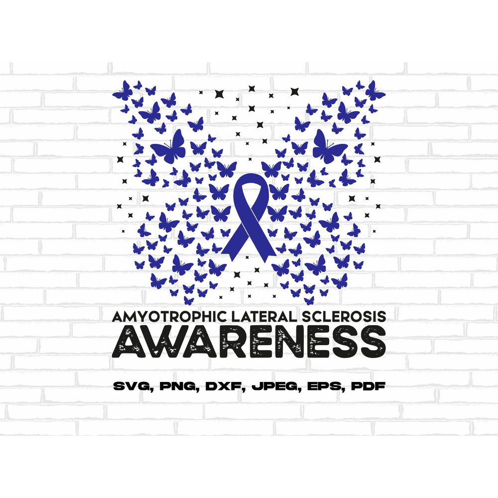 ALS Awareness Svg Png, Amyotrophic Lateral Sclerosis Awareness Svg, Blue Ribbon Svg Cricut Ready to Press Sublimation Design.jpg
