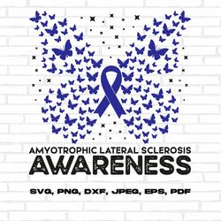 als awareness svg png, amyotrophic lateral sclerosis awareness svg, blue ribbon svg cricut ready to press sublimation de