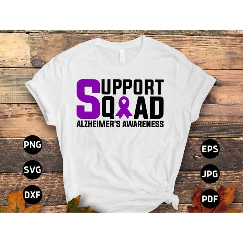 Alzheimer's Awareness Svg Png, Support Squad Svg, Purple Ribbon Alzheimer Support Cricut Sublimation Design.jpg