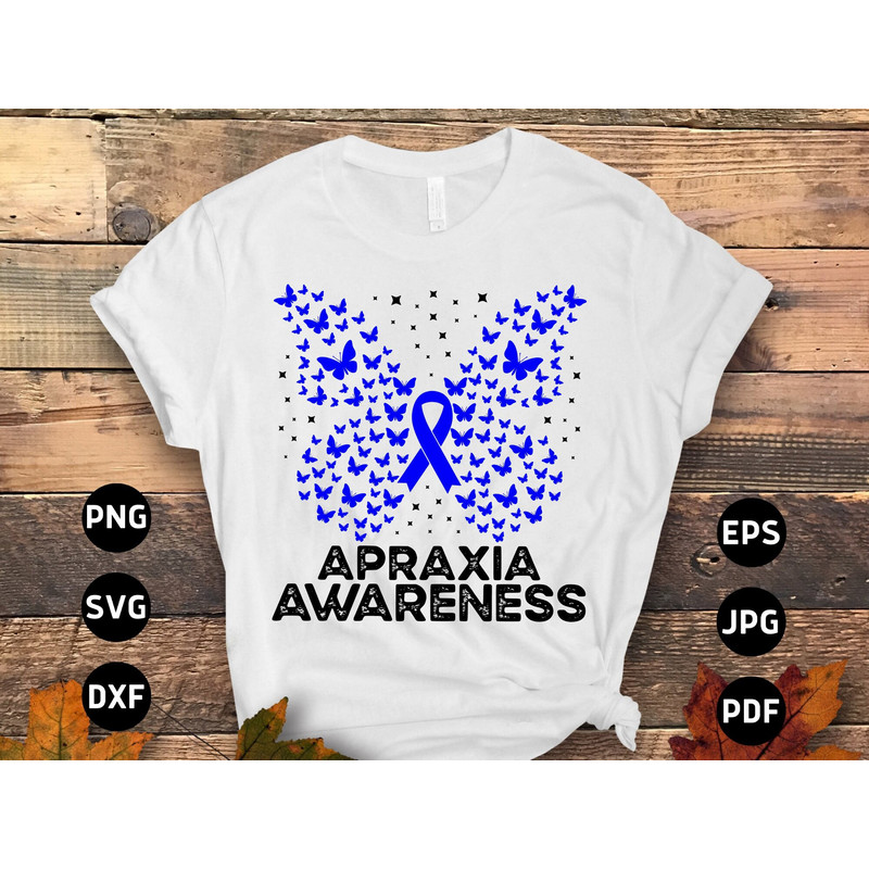 Apraxia Awareness Svg Png, Apraxia Butterfly Svg, Blue Ribbon Svg, Apraxia Support Svg Cricut File Sublimation Design.jpg