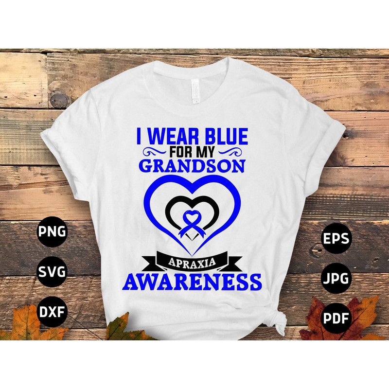 Apraxia Awareness Svg Png, I Wear Blue for My Grandson Svg, Blue Ribbon Svg, Apraxia Support Svg Cricut File Sublimation Design.jpg