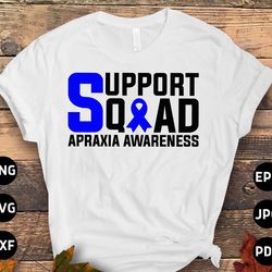 apraxia awareness svg png, support squad svg, blue ribbon svg, apraxia support svg cricut file sublimation design