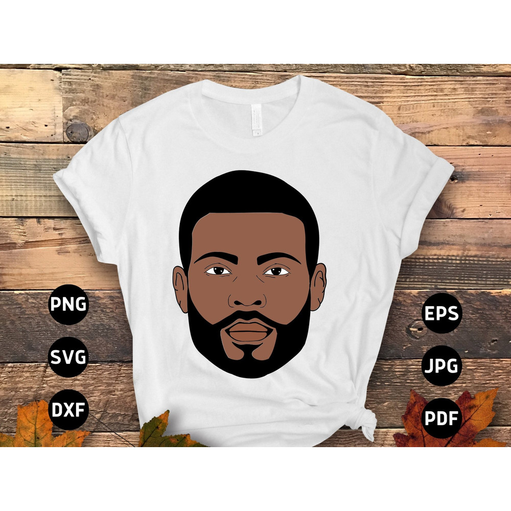 Black Man Face Svg Png, African American Man Svg Png, Afro Black Man Svg, Black History Man Svg Cricut Sublimation.jpg