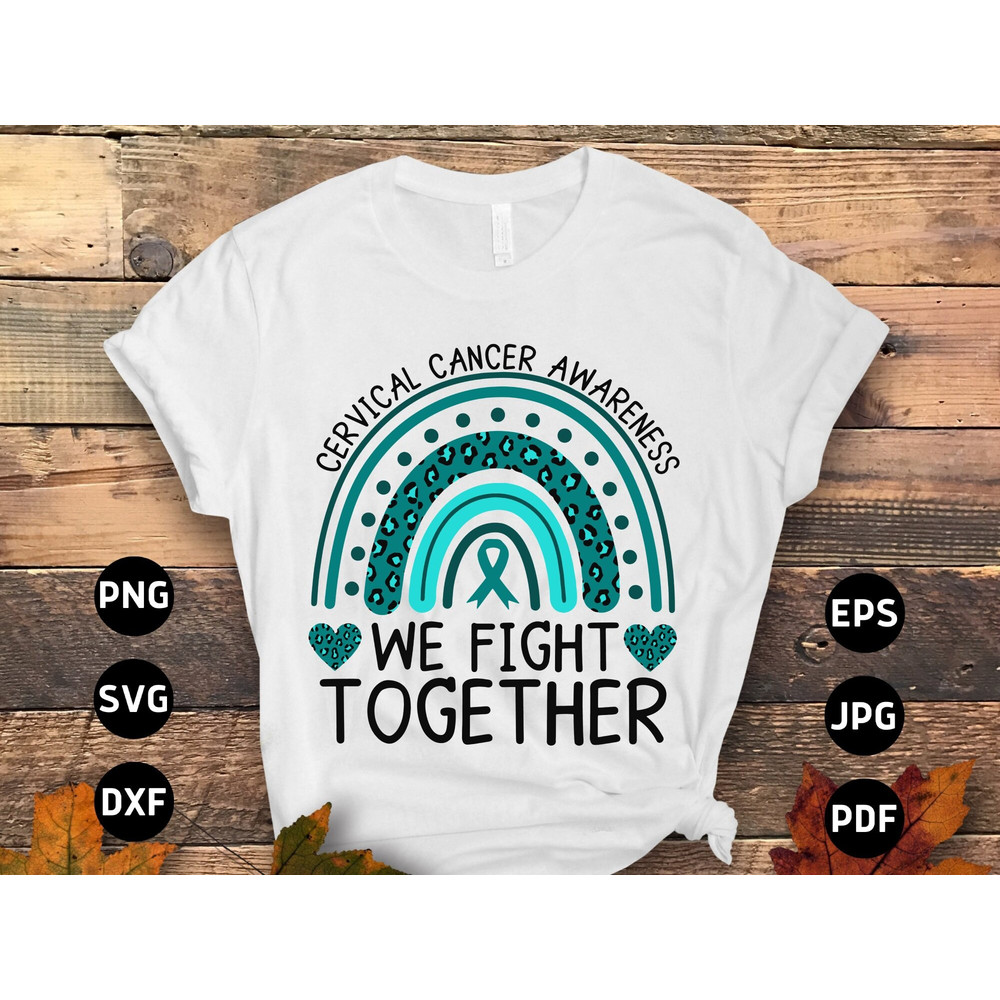 Cervical Cancer Awareness Svg Png,  Svg, Cervical Cancer Teal Ribbon Svg Cricut Sublimation Design 1.jpg