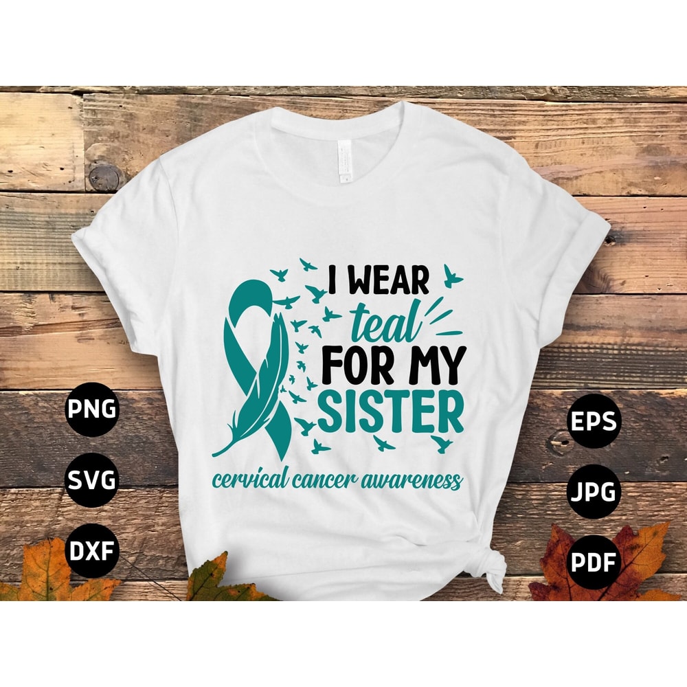 Cervical Cancer Awareness Svg Png, Svg, Cervical Cancer Teal Ribbon Svg Cricut Sublimation Design 10.jpg