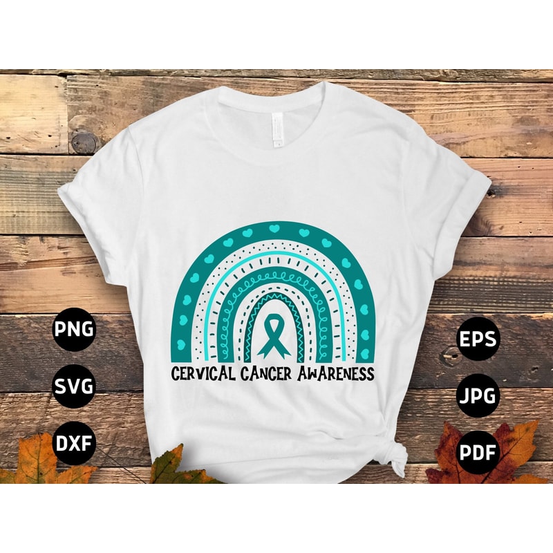 Cervical Cancer Awareness Svg Png, Svg, Cervical Cancer Teal Ribbon Svg Cricut Sublimation Design 16.jpg