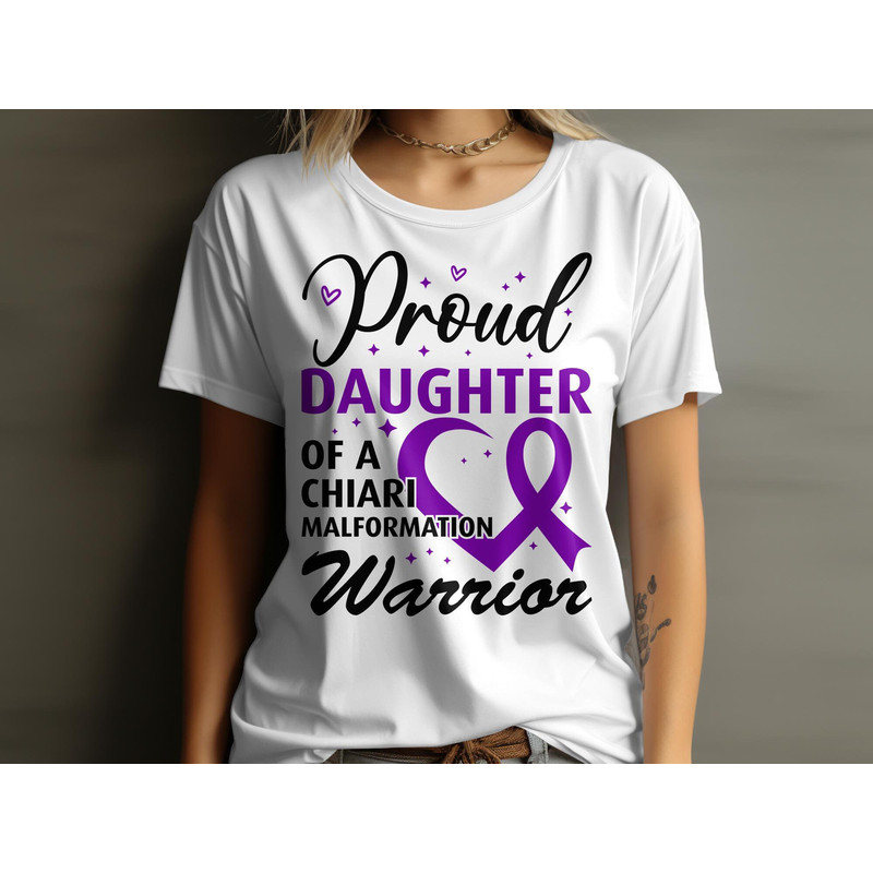 Chiari Malformation Awareness Svg Png, Prod Daughter of a Chiari Malformation Warrior Svg, Chiari Support Purple Ribbon Cricut Sublimation.jpg