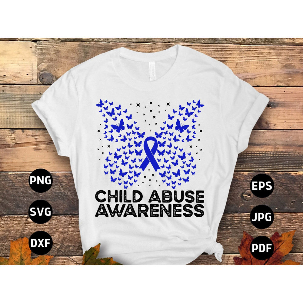 Child Abuse Awareness Svg Png, Child Abuse Butterfly Svg, Blue Ribbon Svg, Child Abuse Prevention Cricut Cut File Sublimation Design.jpg
