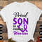 Crohn's Disease Awareness Svg Png, Proud Son of a Crohn's Warrior Svg, Purple Ribbon Svg Cricut Sublimation Design.jpg