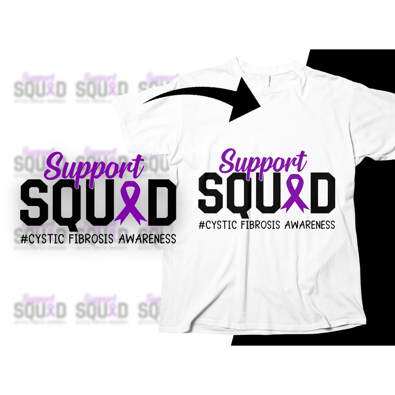 Cystic Fibrosis Awareness Svg Png, Support Squad Svg, Purple Ribbon Svg, CF Support Svg Cricut File Sublimation Design.jpg