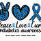 Diabetes Awareness Svg Png, Leopard Peace Love Cure Svg, Blue Ribbon Svg, Type 1 Diabetes T1D Awareness Svg Cricut Sublimation Design.jpg