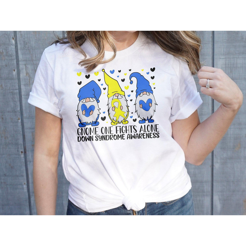 Down Syndrome Awareness Svg Png, Gnome One Fights Alone Svg, Blue Yellow Ribbon Svg, World Down Syndrome Day Svg Cricut Sublimation Designs.jpg